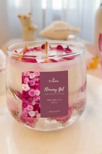 Flowery Gel Candle with Secret Message